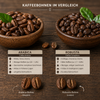 Arabica- und Robusta-Kaffeebohnen im Vergleich – Unterschiede bei Form, Geschmack, Koffein und Crema