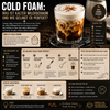 Cold Foam auf einem Eiskaffee – cremiger kalter Milchschaum mit feiner Textur für moderne Kaffeegetränke