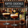 Espresso-Cocktail im gekühlten Glas mit Crema, Barista-Setup und Schweizer Mixologie-Atmosphäre.