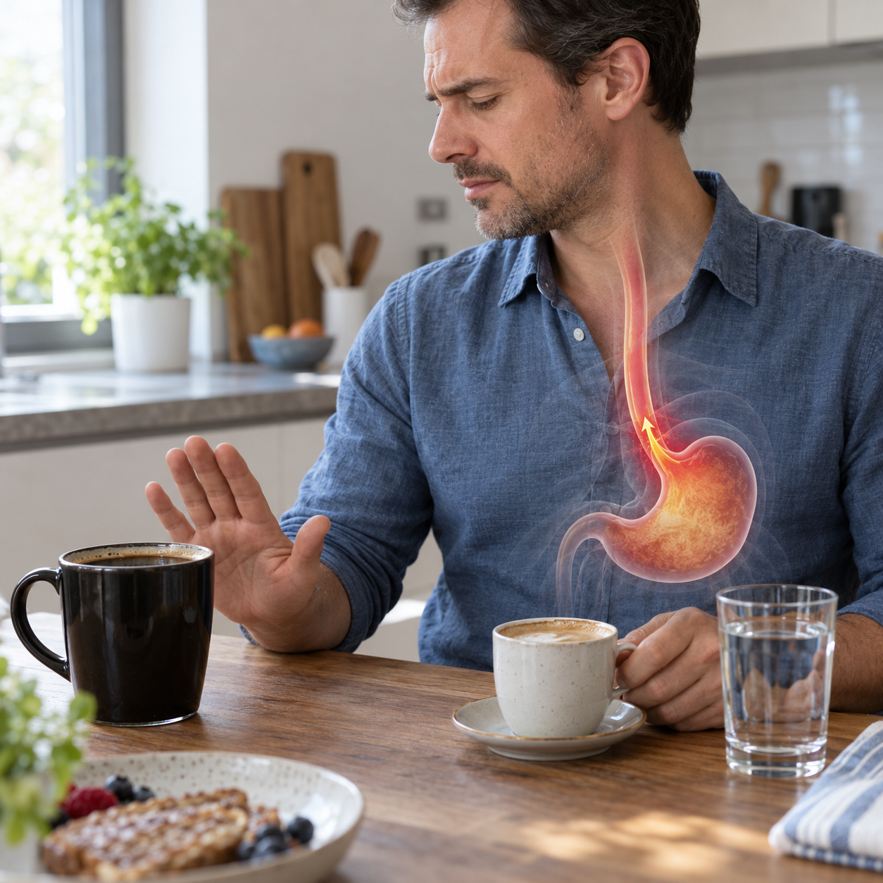 Säurearmer Espresso in einer Tasse für Menschen mit Reflux und empfindlichem Magen