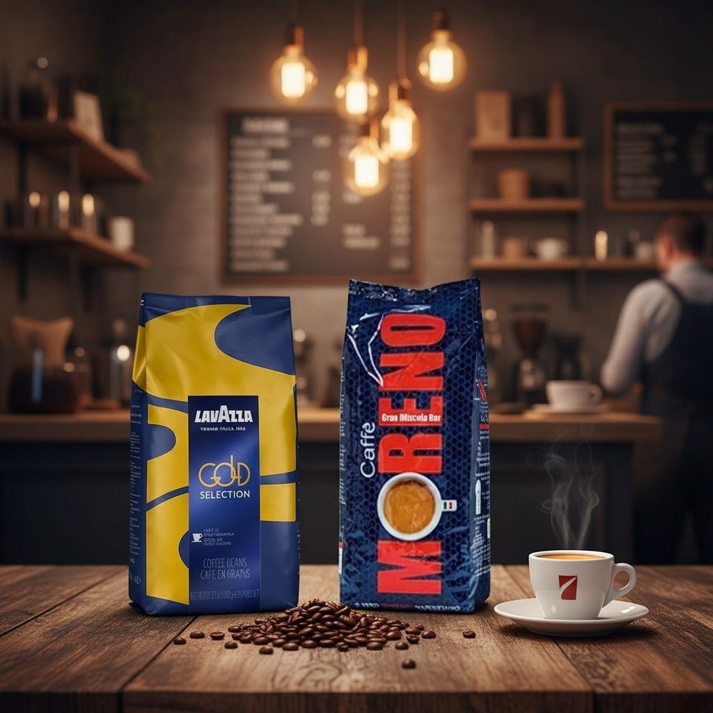 Kaffeevergleich: Lavazza Gold Selection vs. Moreno Gran Miscela Espressobohnen im Geschmackstest.