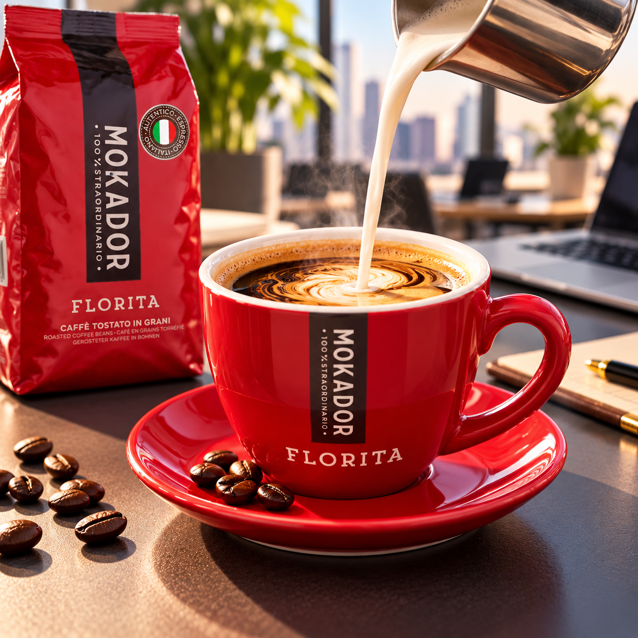 Mokador Florita mit dichter Crema, ausgewogenem Körper und feinen Schokoladennoten im Barista-Test.