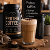 Protein Kaffee mit Espresso und Eiweisspulver – cremiger Fitnesskaffee für Energie und Muskelaufbau.
