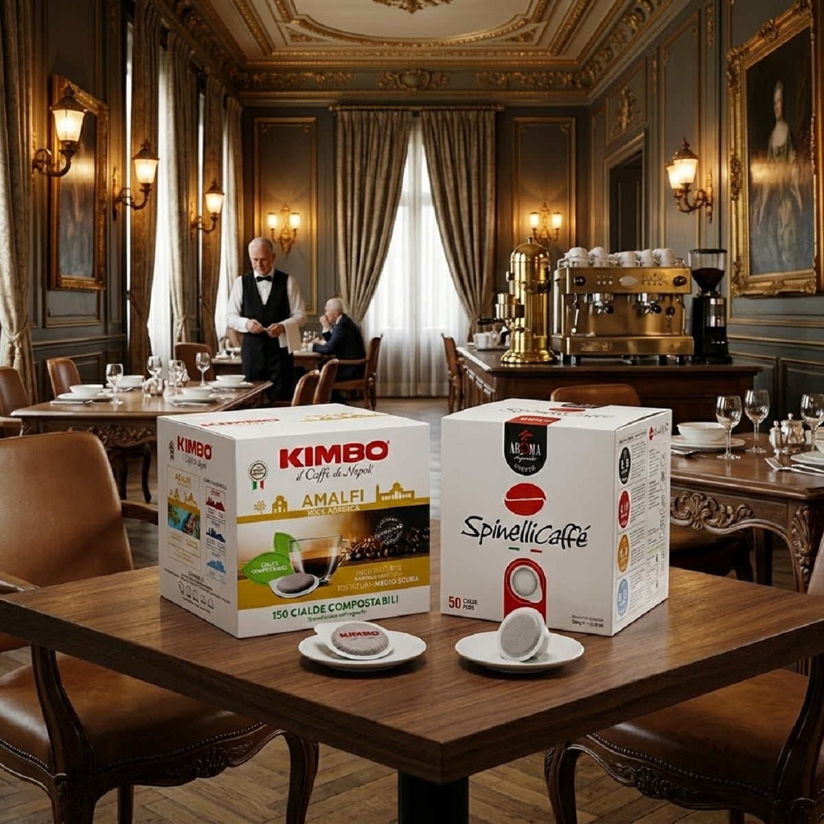 Vergleich von Kimbo Amalfi und Spinelli Intenso E.S.E. Pads für Espresso, Crema und Cappuccino.