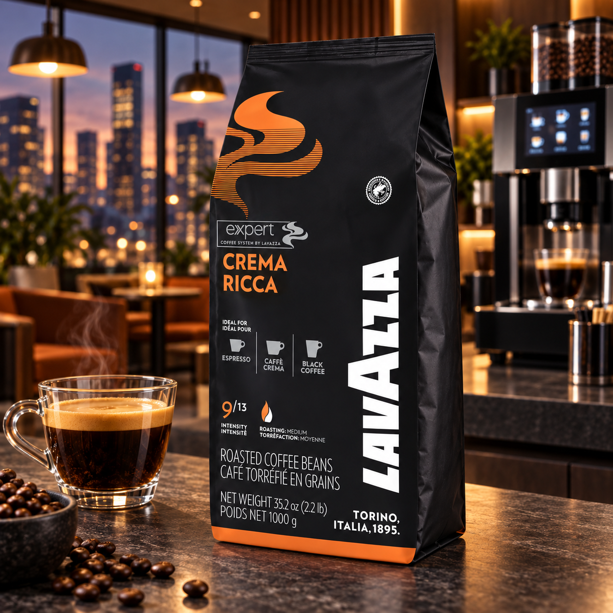 Lavazza Crema Ricca Espresso mit dichter Crema in einer Espressotasse
