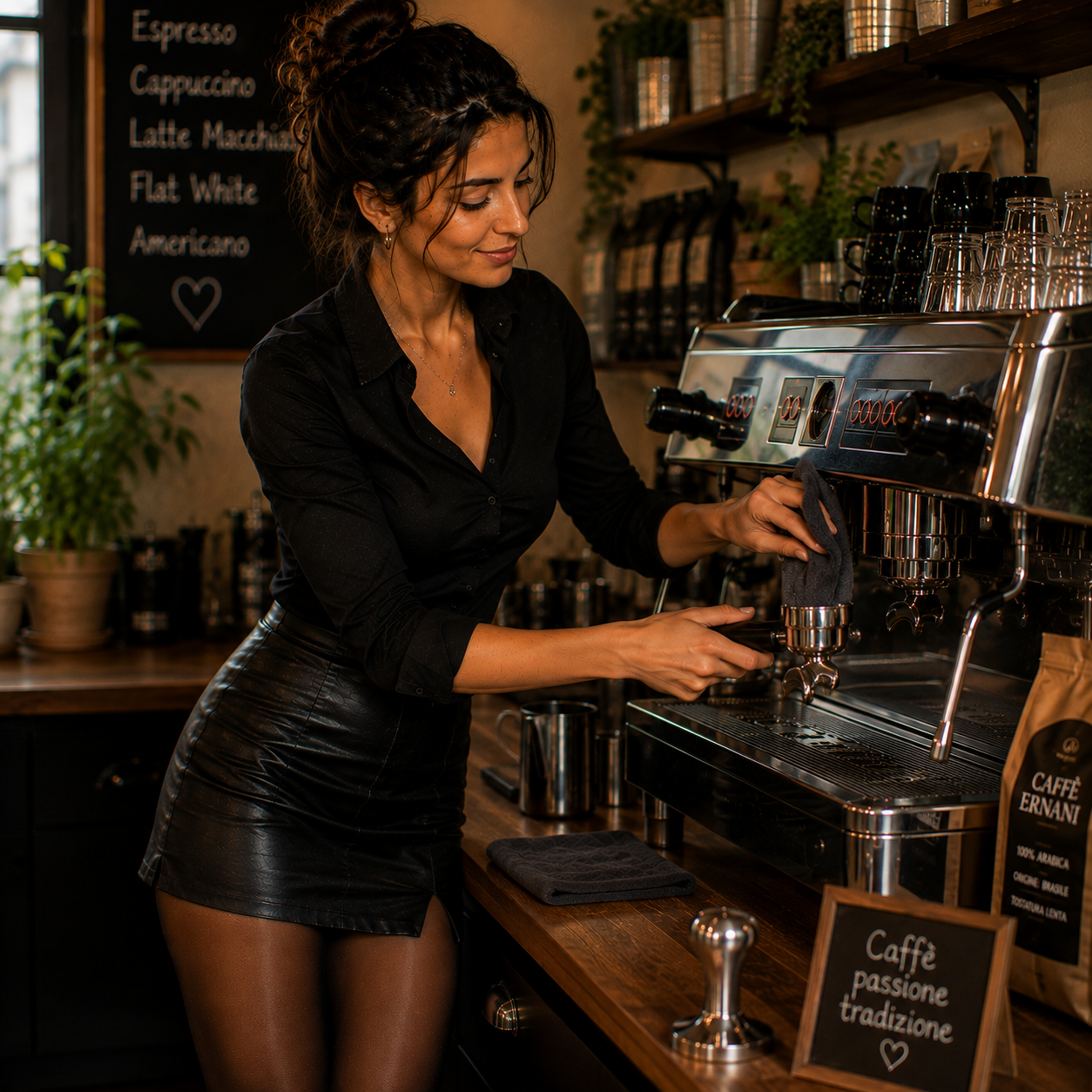 Mechaniker repariert eine Siebträgerkaffeemaschine mit Werkzeug – Fehlersuche, Wartung und Espresso-Technik erklärt.