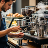 Barista bei der Arbeot -Erspresso Handwerk Schweoz