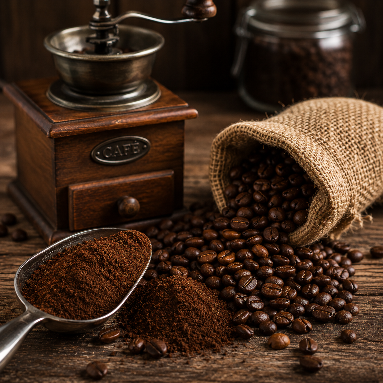 Robusta-Kaffeebohnen in Nahaufnahme – kräftige Bohnen mit hohem Koffeingehalt und intensiven Röstaromen