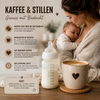 Stillende Mutter mit einer Tasse Kaffee – Ratgeber zu Koffein, Stillzeit und sicheren Trinkmengen.