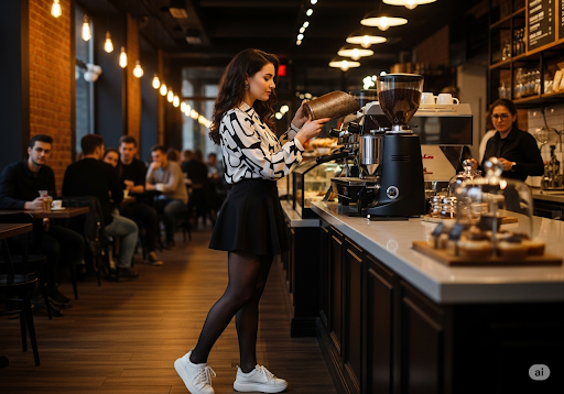 Kaffeebohnen neben Siebträgermaschine – richtige Bohnenwahl für perfekten Espresso in der Schweiz.