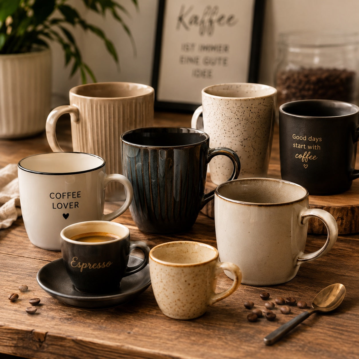 Kaffeetassen für Espresso, Cappuccino und Latte Macchiato im Vergleich – Barista-Tipps für perfekten Genuss.