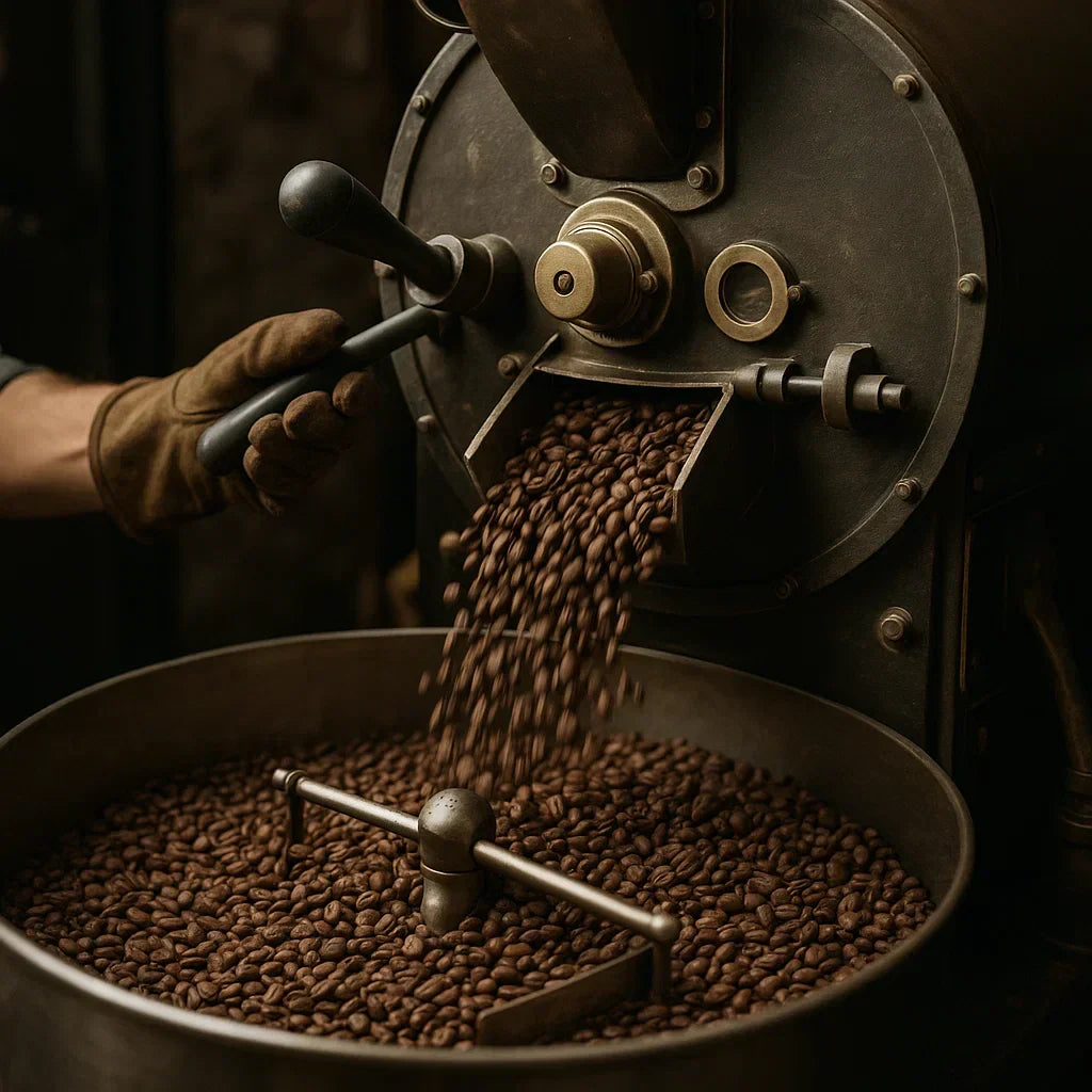 Barista analysiert Röstprofil und Temperaturkurve bei moderner Kaffeeröstung in der Schweiz