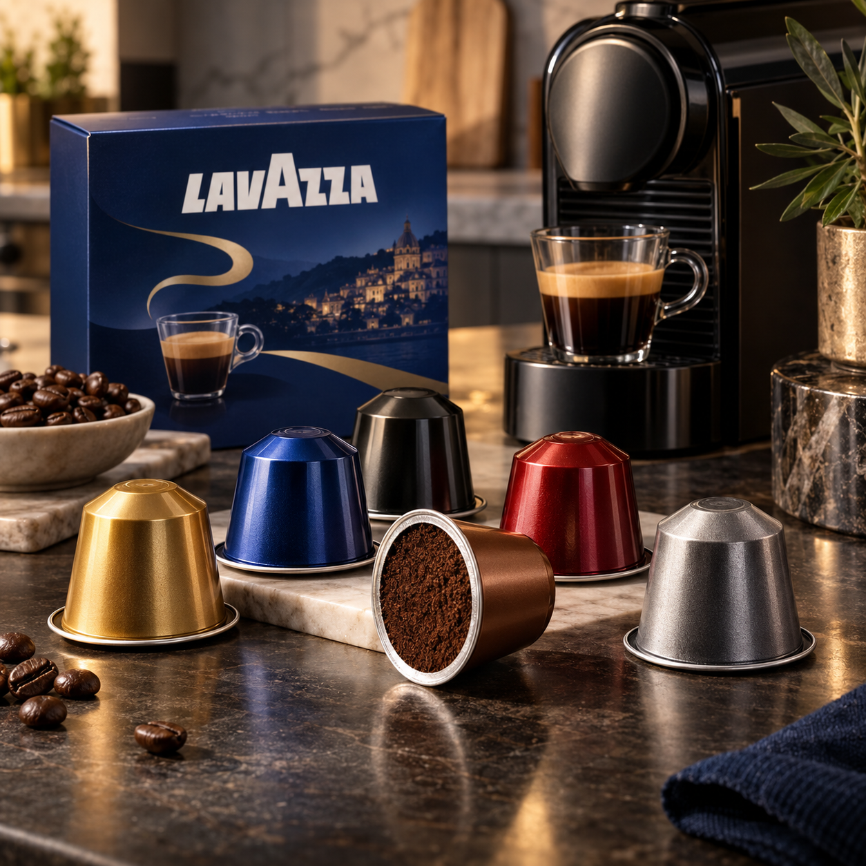 Lavazza Kaffeekapseln verschiedener Sorten und Systeme im direkten Vergleich