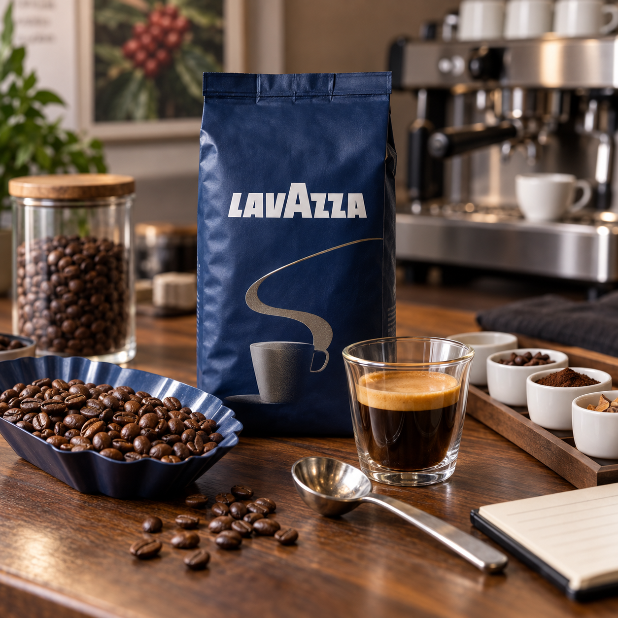 Lavazza Kaffeebohnen und Espresso als Beispiel für Qualität und italienische Röstkunst