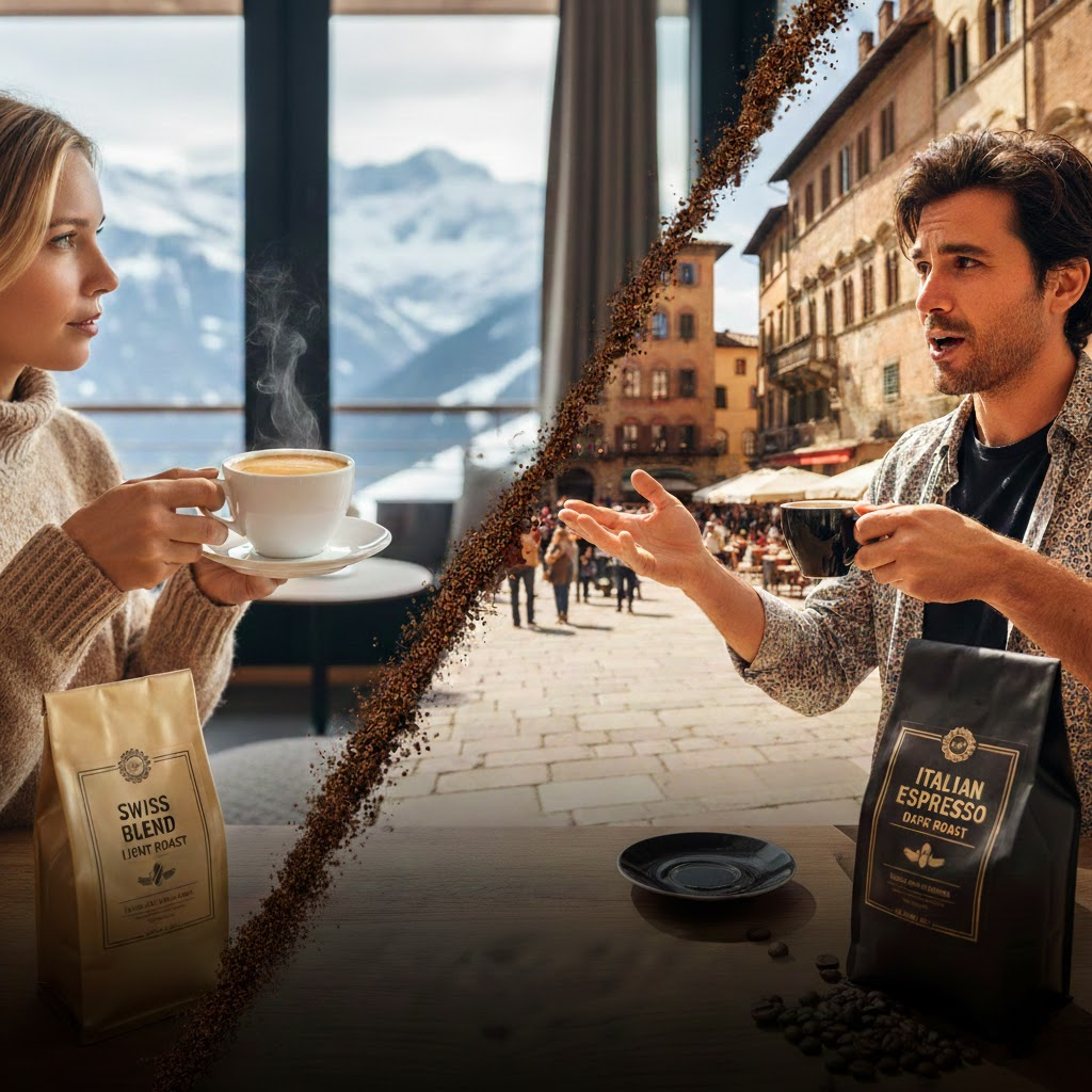 Schweizer Café Crème vs. italienischer Espresso – Röstgrad, Wasserhärte und Sensorik im Vergleich
