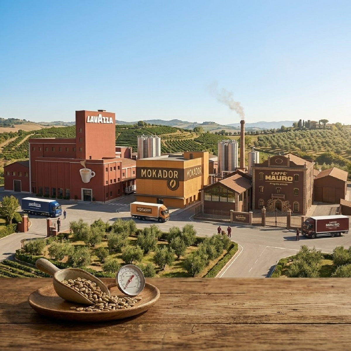 Vergleich italienischer Kaffeemarken Lavazza, Caffè Mauro und Mokador – Espresso, Röstung, Aroma und Sortiment im Überblick.