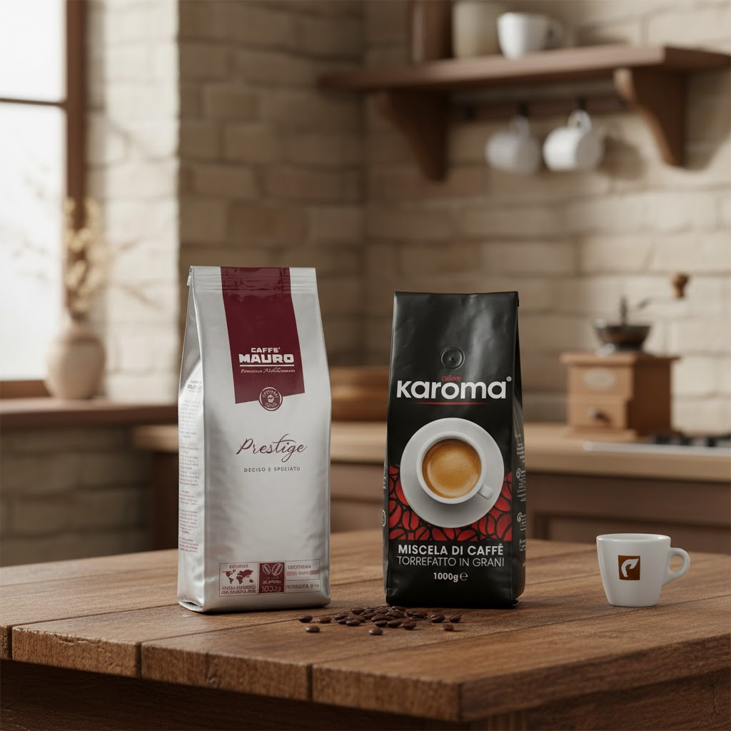 Vergleich - Caffè Mauro Prestige vs. Karoma Caffè Miscela Rosso Kaffeegeniesser.ch
