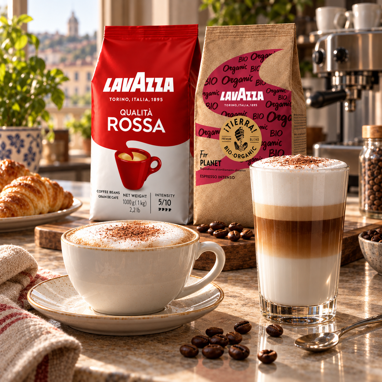 Lavazza Espresso als Basis für Cappuccino und Latte macchiato mit cremigem Milchschaum