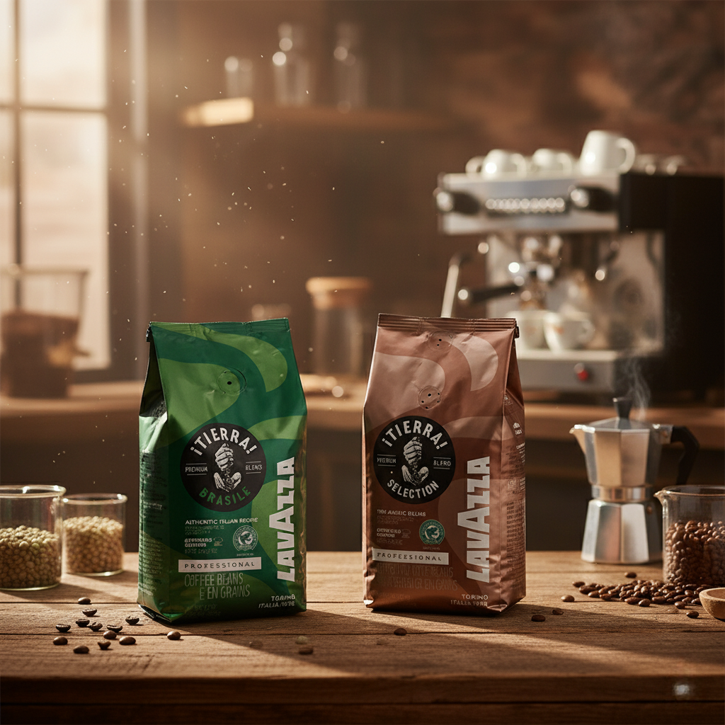 Vergleich: Lavazza Tierra Selection vs. Tierra Origins Brasile – Elegante Arabica-Vielfalt trifft auf brasilianische Süße bei kaffeegeniesser.ch