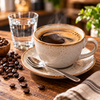Verlängerter Kaffee aus Espresso und heissem Wasser in einer klassischen Kaffeetasse