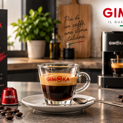 Gimoka Kaffeebohnen mit aromatischem Espresso und goldbrauner Crema nach italienischer Rösttradition