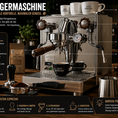 Moderne Siebträgermaschine bereitet aromatischen Espresso mit perfekter Crema und Barista-Qualität zu