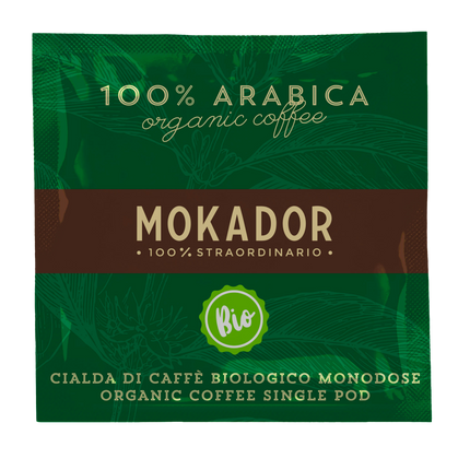 Bio Kaffeepads 44mm: Mokador 100% Arabica – ökologisch angebaut und schonend geröstet für feines Aroma.