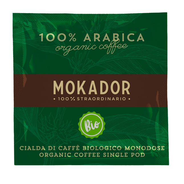 Bio Kaffeepads 44mm: Mokador 100% Arabica – ökologisch angebaut und schonend geröstet für feines Aroma.