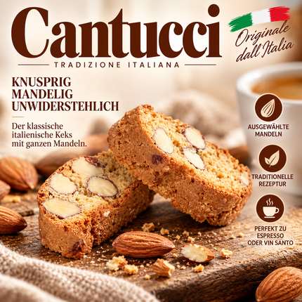 Bristot Cantuccini alla Mandorla 200g, traditionelles italienisches Mandelgebäck für Kaffee und Vin Santo