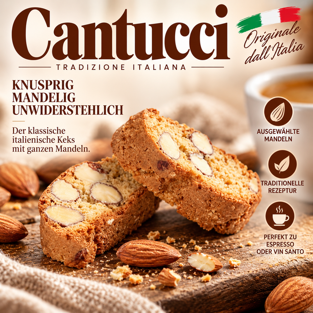 Bristot Cantuccini alla Mandorla 200g, traditionelles italienisches Mandelgebäck für Kaffee und Vin Santo