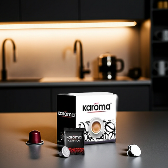 Nespresso kompatible Kapseln von Caffe Karoma: Sorte Classico für den perfekten Start in den Tag.
