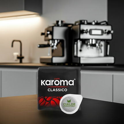 Espresso-Pads 50 Stk. Karoma Classico: Säurearme neapolitanische Röstung – ideal für den Schweizer Alltag.