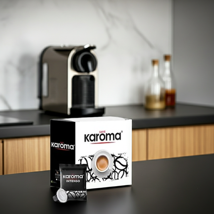 Caffe Karoma Intenso 60/40 online kaufen – 100 Kapseln Sparpack für Schweizer Kaffeefreunde.