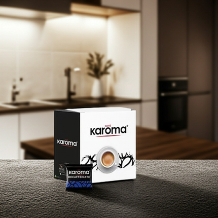 Koffeinfreie E.S.E. Pads von Caffe Karoma: 50 Stück Vorratspackung für italienischen Decaf-Genuss.