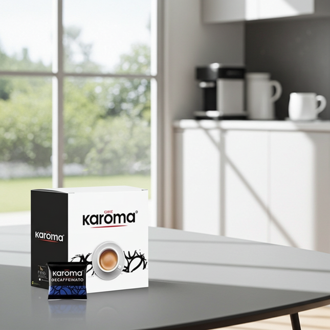 Caffe Karoma Decaffeinato E.S.E. Pads – Authentischer italienischer Espresso ohne Koffein für die Schweiz.