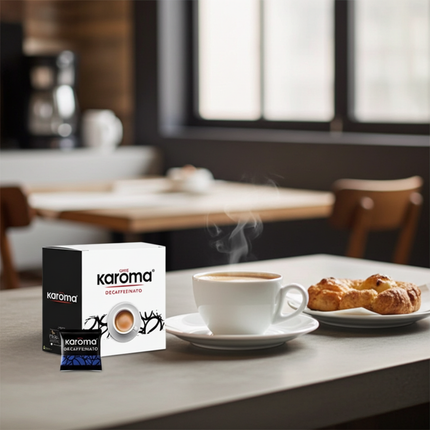 Caffe Karoma Koffeinfrei 50 E.S.E. Pads – Milder Decaf Espresso direkt bei kaffeegeniesser.ch kaufen.