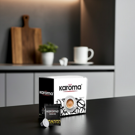 Milde italienische Röstung: Caffe Karoma Soave Kapseln für Nespresso im 100er Vorteilspack.