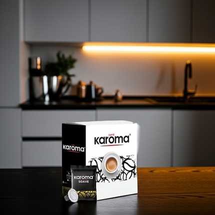 Authentischer Caffè aus Italien: Caffe Karoma Soave 100 Kapseln exklusiv bei kaffeegeniesser.ch.