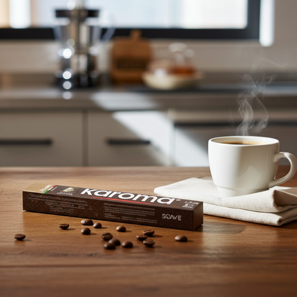 Karoma Soave Kaffeekapseln – Spezielle Trommelröstung zur Reduktion von Reizstoffen und Chlorogensäure.