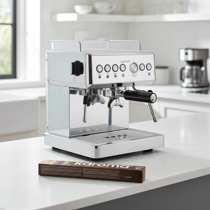 Rückansicht der Karoma Soave Verpackung mit den Schweizer Entsorgungshinweisen für Kapseln.