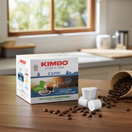 Kimbo Capri E.S.E. Pads Schweiz – 150 umweltfreundliche Kaffeepads für perfekten Espresso-Genuss