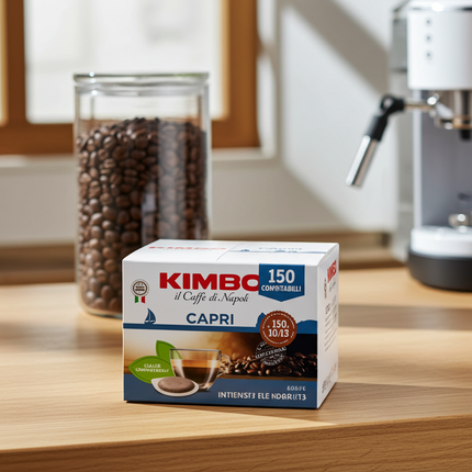Caffè Kimbo Capri 150er Packung – Der Kraftpaket-Espresso für E.S.E. Maschinen in der Schweiz