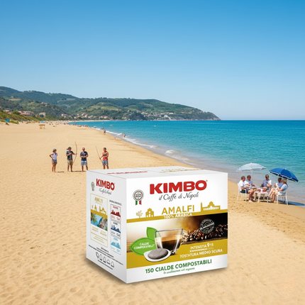 Espresso-Extraktion Kimbo Amalfi – Perfekte goldbraune Crema in der Padmaschine.