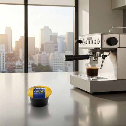 Nahaufnahme Lavazza BLUE Gold Selection Kapsel – Perfekte Harmonie aus Süße und Säure
