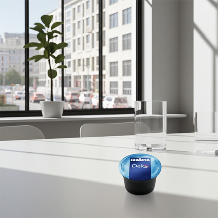 Lavazza BLUE Decaffeinato Schweiz – 100 Kapseln koffeinfreier Kaffee mit samtiger Crema und süsslichen Noten.