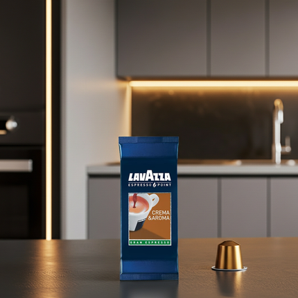 Kaffeegeniesser Sortiment: Lavazza Gran Espresso Crema e Aroma – Dunkle Röstung für kräftigen italienischen Genuss.