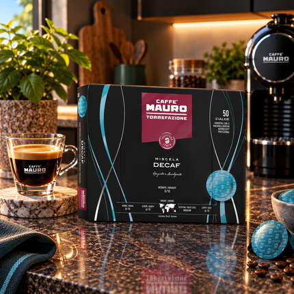 Caffè Mauro DECAF 50 Kapseln: Langsame Röstung der Bohnen für weniger Säure und mehr Aroma.
