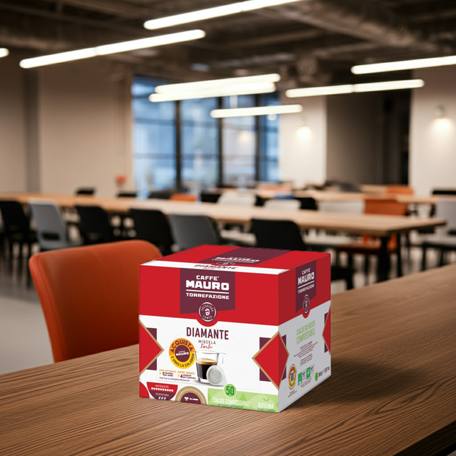 Mauro Diamante Pads: 50 Stück hochwertige E.S.E. Portionen für echten italienischen Genuss.