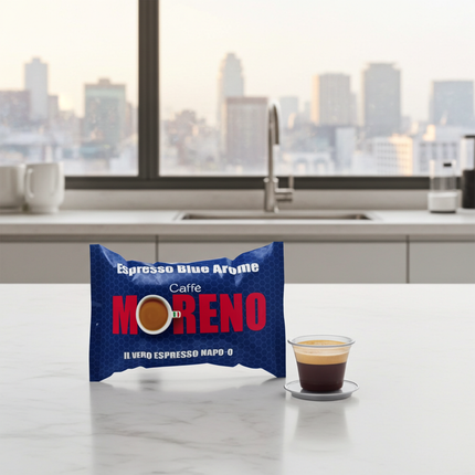 Zubereitung Moreno Blue Arome – Zeigt die feinporige Textur und das helle Röstprofil der Blue Arome Mischung.