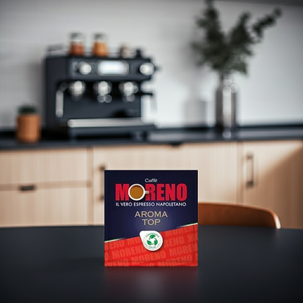 Italienischer Bar-Espresso: Caffè Moreno Aroma Top 150 E.S.E. Pads für eine standfeste, dunkle Schaumkrone.